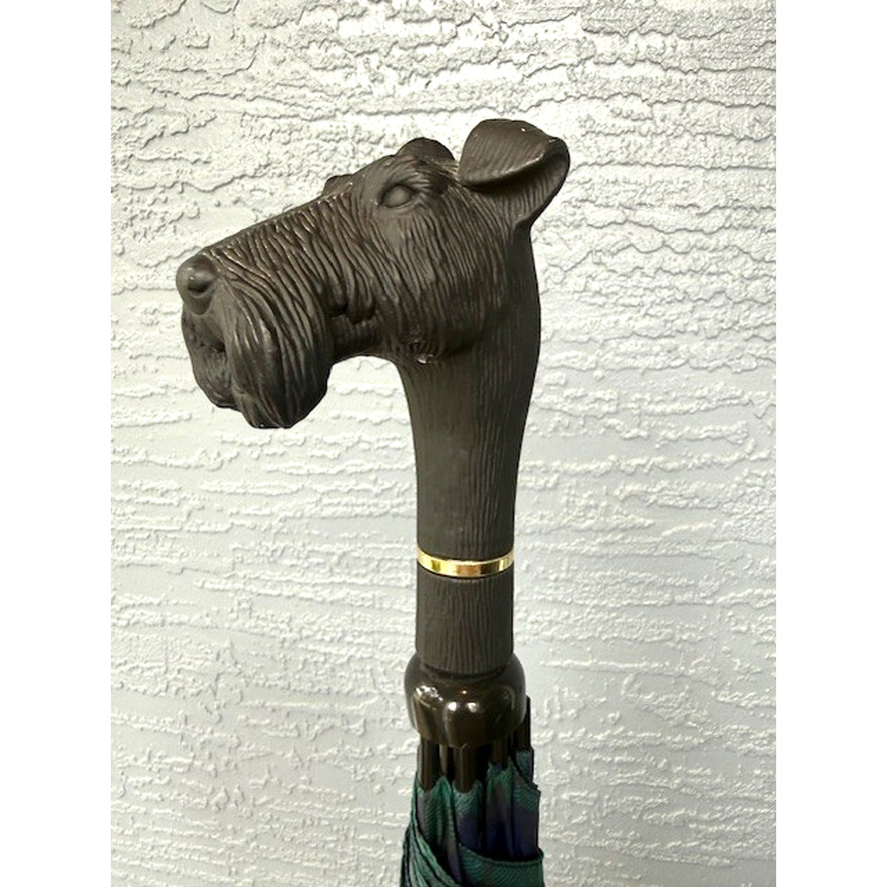 Aramis Tartan Plaid Scottish Terrier Scottie Dog Head Handle Large Umbrella VTG